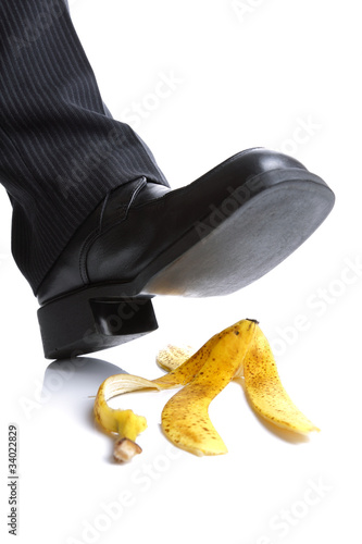 Photo: Falling on a banana skin Falling on a banana skin