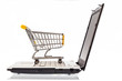 Foto: Einkaufswagen und Computer Tastatur Einkaufswagen und Computer Tastatur