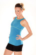 Beautiful mature fitness model smiling