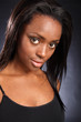 Beautiful young african american woman big eyes