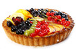Tasty fruitcake on white background Tasty fruitcake on white background