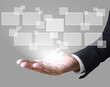 hand pushing on a touch screen interface hand pushing on a touch screen interface