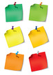 set one paper note with push pin