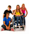 vier teenager rollstuhl