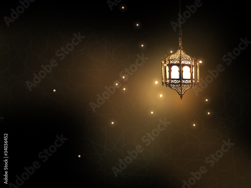 Photo: lantern with classic arabic texture lantern with classic arabic texture
