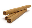 Three cigar stack macro closeup, isolated cigars and shadow