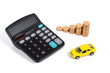 Calculator,coins and toy car Calculator,coins and toy car