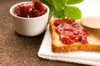 Wild strawberry jam with toast