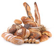 composition de pains sur fond blanc