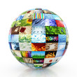 Sphere made of a collection of photos