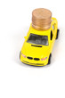 Toy car and coins Toy car and coins