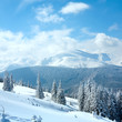 Snowy winter mountain landscape