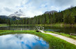 Alpine summer lake view