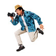 runnig man with camera