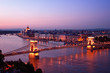 View of Chain Bridge from Hungarian Parliament Buda Castle. View of Chain Bridge from Hungarian Parliament Buda Castle.