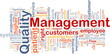 Quality management background concept