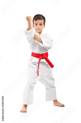 Photo: A karate kid posing A karate kid posing