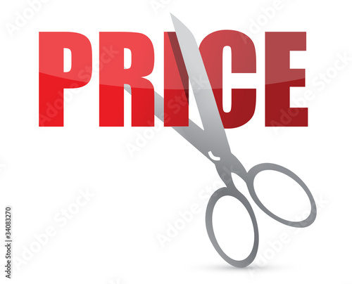 Illustration: Price cutting scissors illustration design over white Price cutting scissors illustration design over white