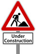 Under Construction Schild Baustelle Seite im Aufbau