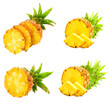 Fresh slice pineapple on white background