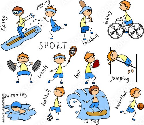 Illustration: мультфильм спорта значок мультфильм спорта значок