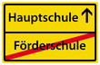Wechsel von Förderschule zu Hauptschule Zeichen Schild