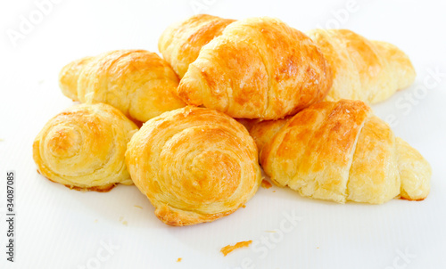 Photo: Pile of Freshly Baked Home Made Mini Croissants Pile of Freshly Baked Home Made Mini Croissants