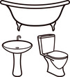 Vector: set of bathroom elements set of bathroom elements