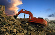 Excavator crushing rocks Excavator crushing rocks