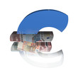 Estonia euro symbol with flag on white illustration