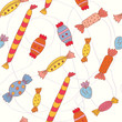 Cartoon seamless wallpaper with candies Cartoon seamless wallpaper with candies
