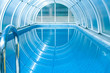 Photographie : Covered summer pool with a blue tile.
