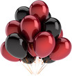 Party balloons decoration of birthday multicolor red and black