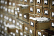 Photo: database concept. vintage cabinet. library card or file catalog. database concept. vintage cabinet. library card or file catalog.