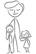 Vater mit Kindern