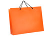 Bright orange shopping bag; isolated; black handles. Bright orange shopping bag; isolated; black handles.