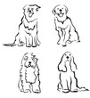 dogs set of silhouettes