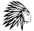 Red Indian chief wearing traditional headdress