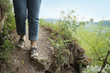 Hiker at Calmont trail, Mosel, Germany