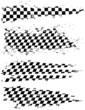 Vector set of checkered racing splatters.