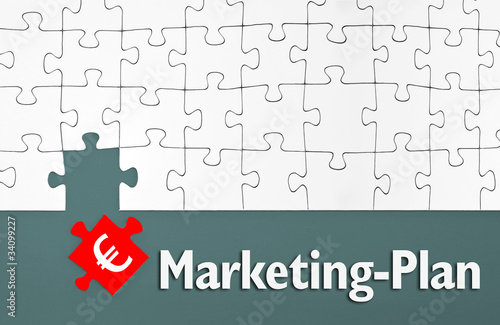 Illustration: Puzzle mit Marketing-Plan Puzzle mit Marketing-Plan