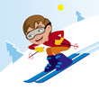 skiing downhill in winter