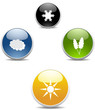 Four glossy icons with seasons