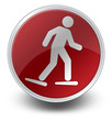 Red Glossy Icon "Snowshoeing"
