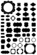 Silhouette Vector set of 50 frames and vintage style.
