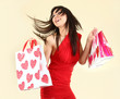 Sexy Woman Shopping With Bags