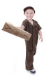 Foto: Young Little Boy Delivering a Package to the Viewer Young Little Boy Delivering a Package to the Viewer