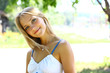young beautiful blond female with long hair