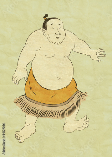 Illustration: Japanese sumo wrestler Japanese sumo wrestler
