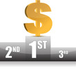 digital illustration of dollar win in white background